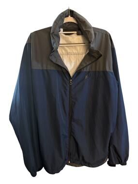 Frogg Toggs Rain Jacket Mens M Blue Gray Waterproof Packable Hood RT62141-122